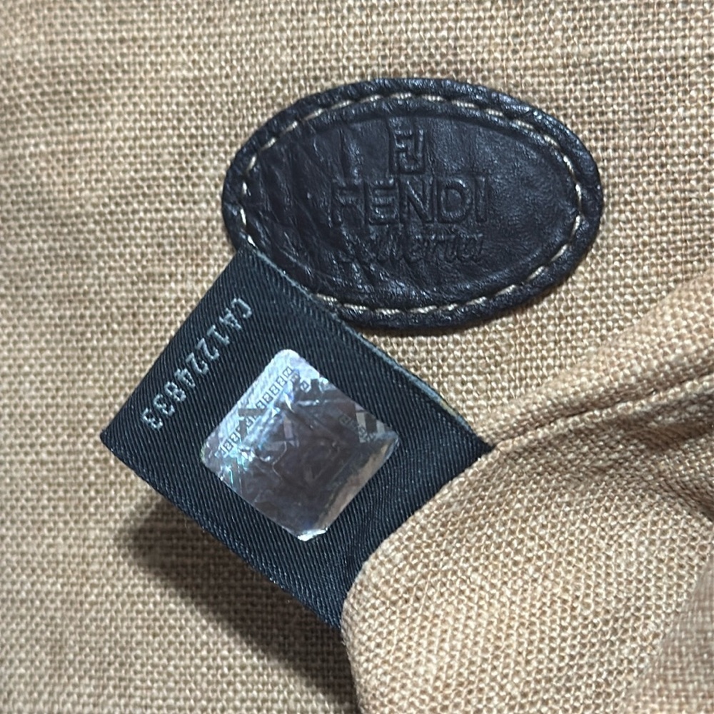 FENDI Zucca Tote FF Monogram Brown Vertical Canvas Satchel Bag Authentic - Picture 10 of 16